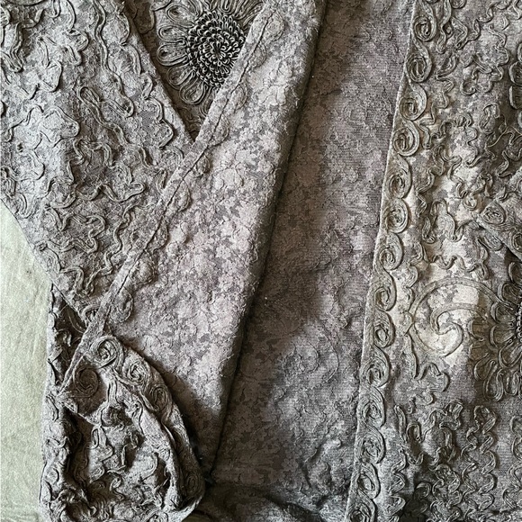 Black Thick Lace Mesh Cardigan - sheer - Picture 7 of 8